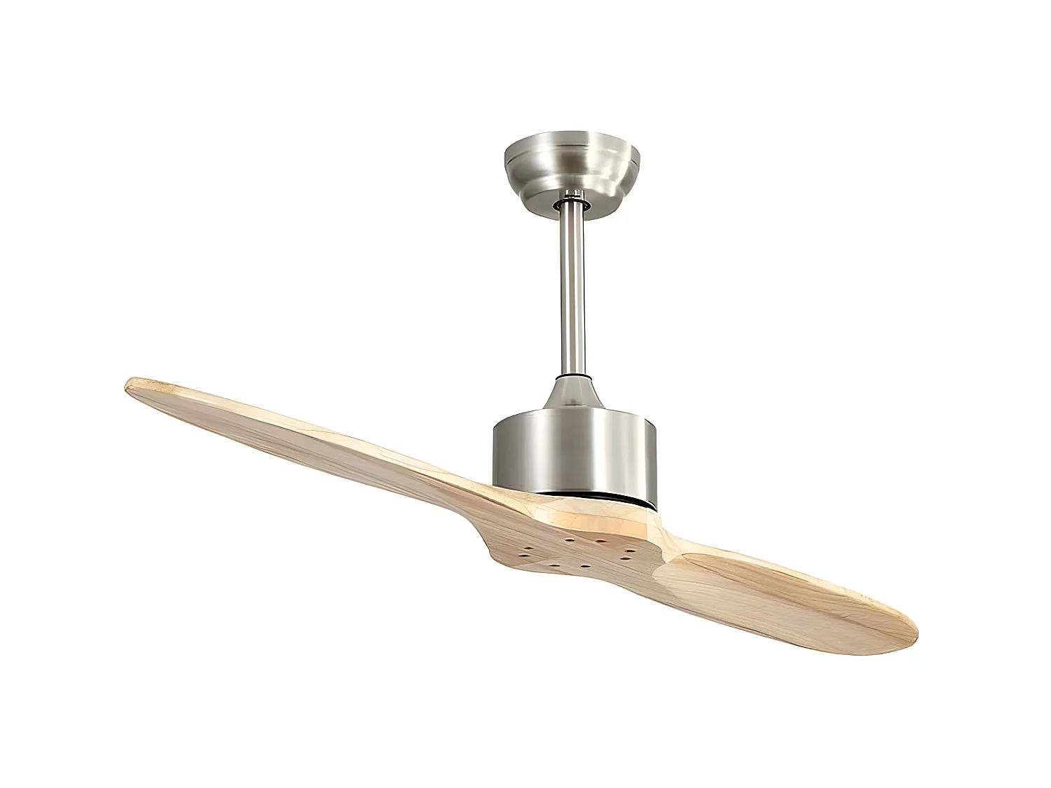 Ventilador Dc Leste Niquel Haya Sin Luz Dos Aspas Con Temporizador