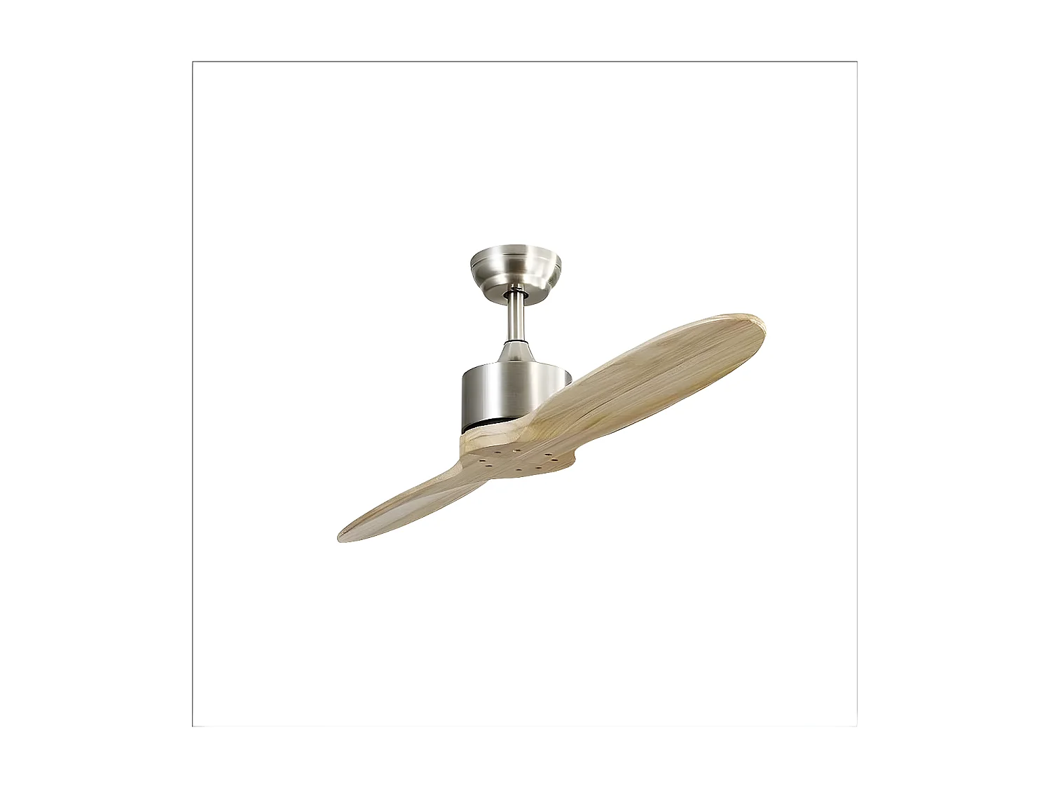 Ventilatore DC LESTE nichel sia senza luce due lame con temporizzatore Fabrilamp