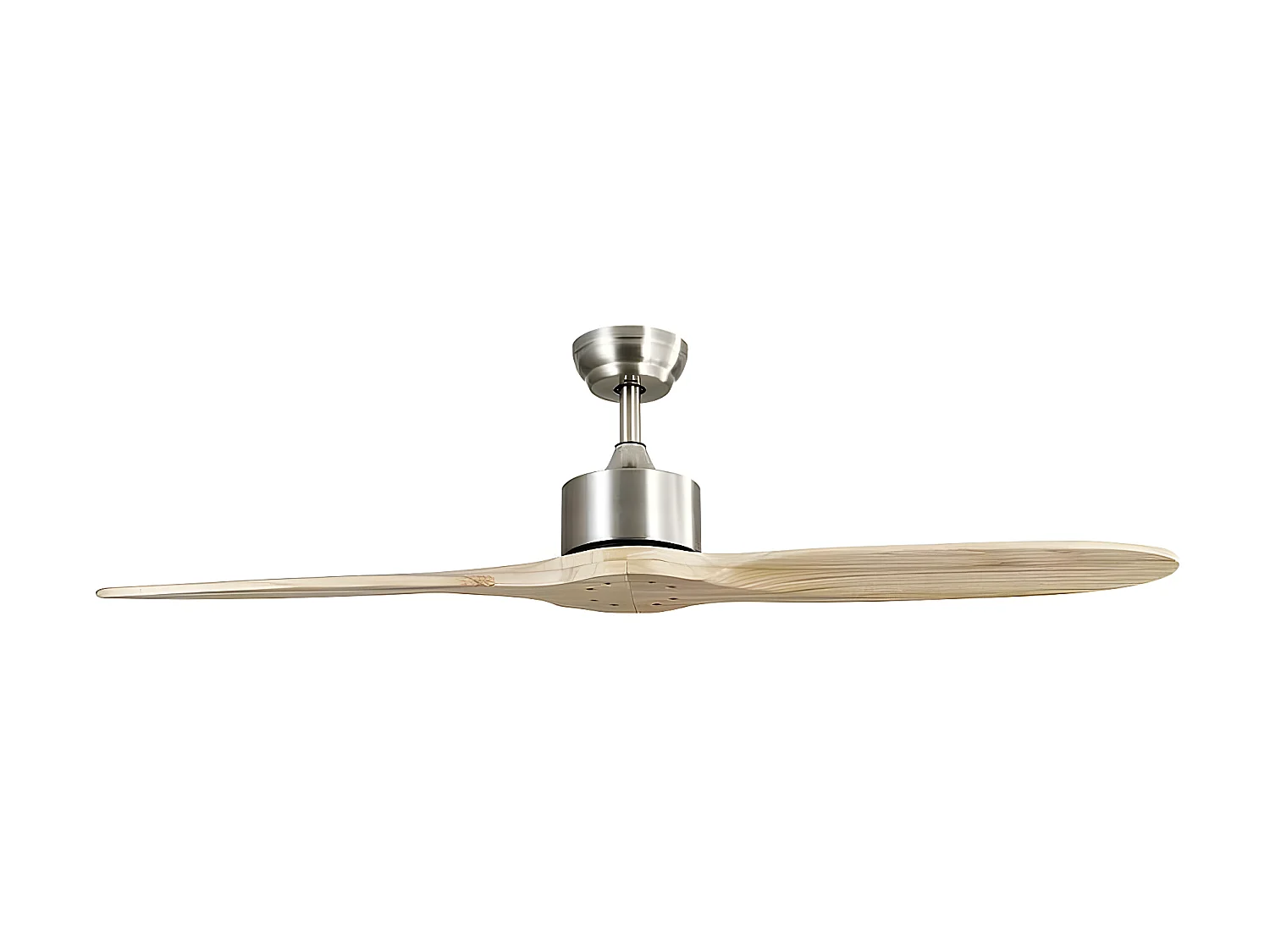 Ventilatore DC LESTE nichel sia senza luce due lame con temporizzatore Fabrilamp