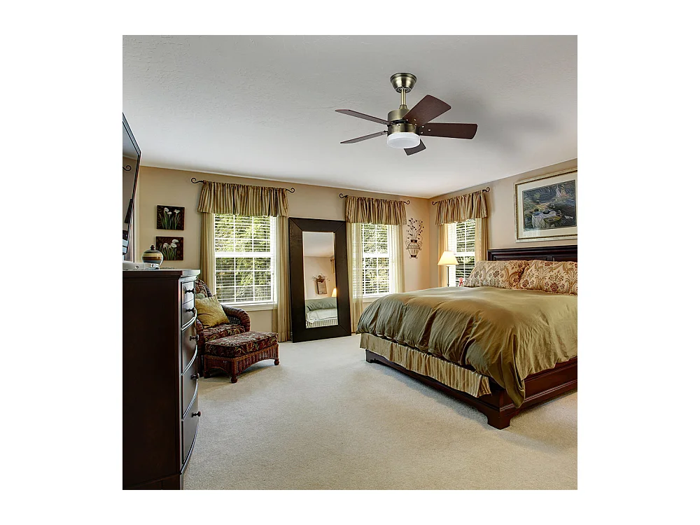 Ventilador Dc Marta Dorado Y Led Integrado 36w Memoria Color