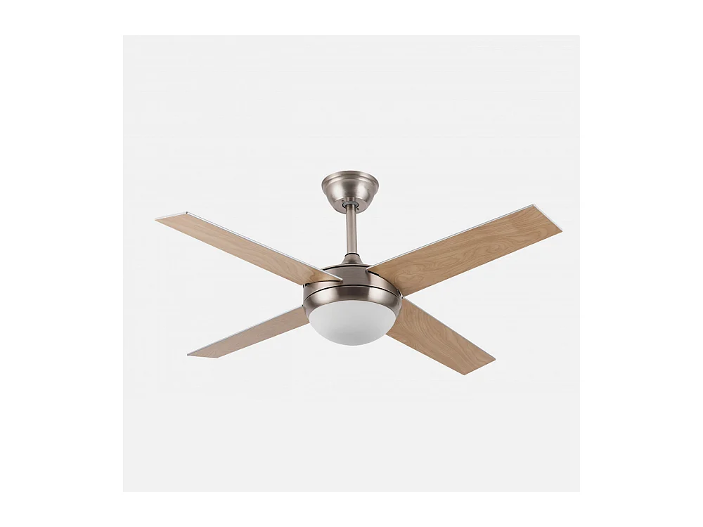Ventilateur CIRO hêtre nickel E27 DC avec télécommande Fabrilamp