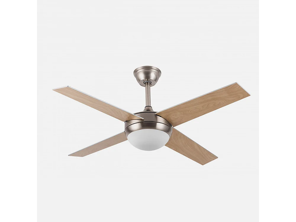 Ventilateur CIRO hêtre nickel E27 DC avec télécommande Fabrilamp