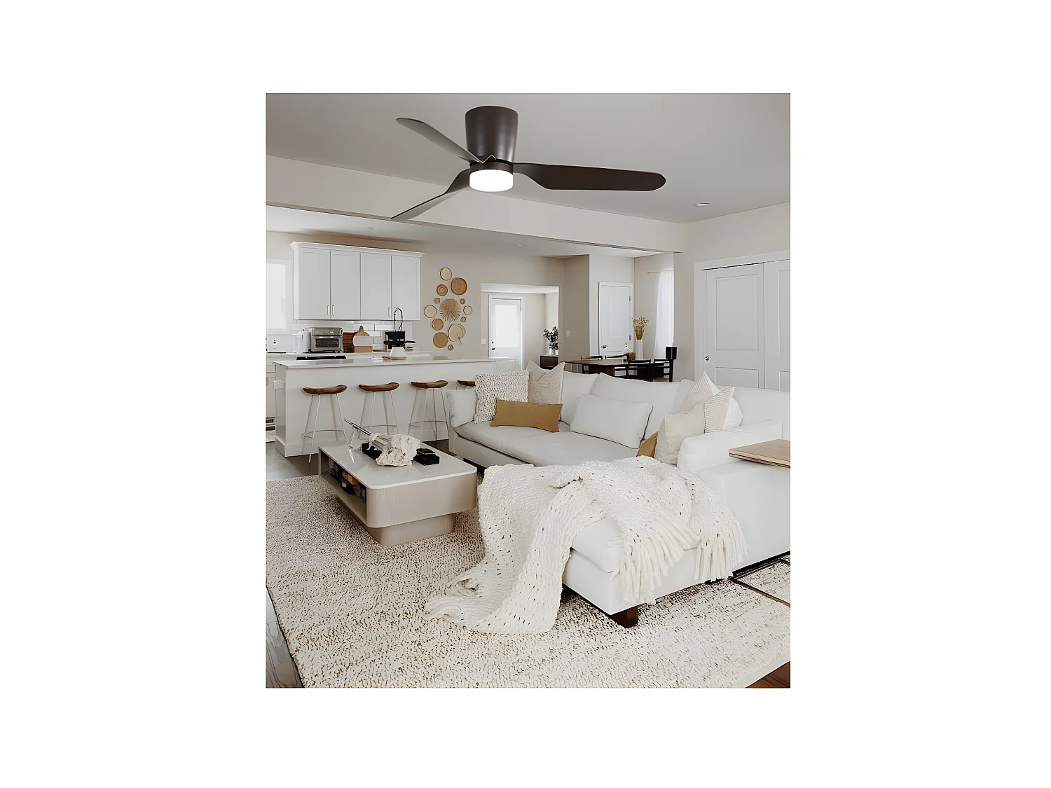 Fan DC KOCHI marrone led 3 temperature e memoria di colore Fabrilamp