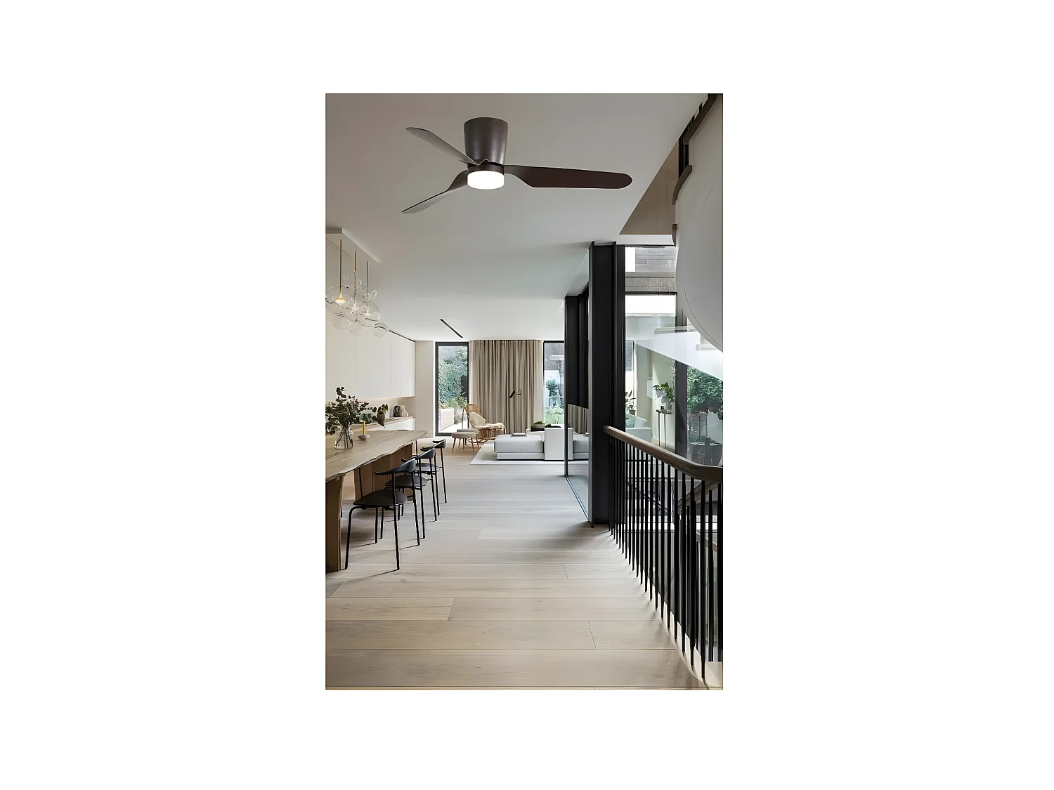 Fan DC KOCHI marrone led 3 temperature e memoria di colore Fabrilamp