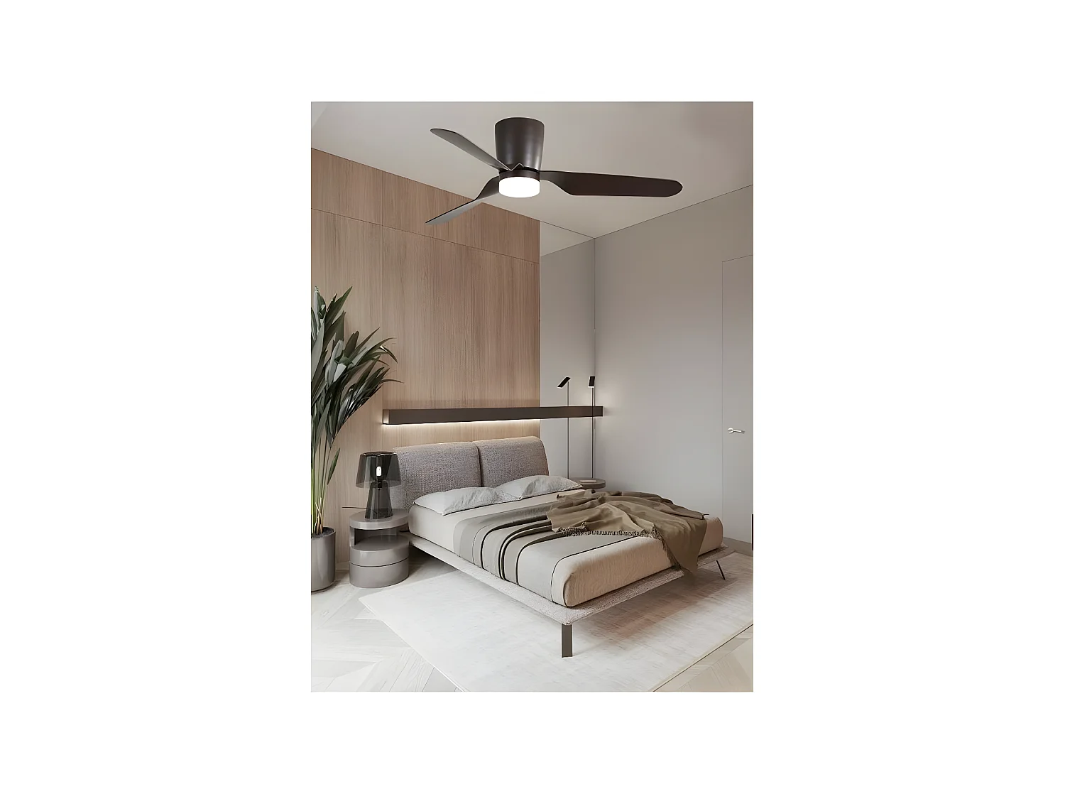 Fan DC KOCHI marrone led 3 temperature e memoria di colore Fabrilamp