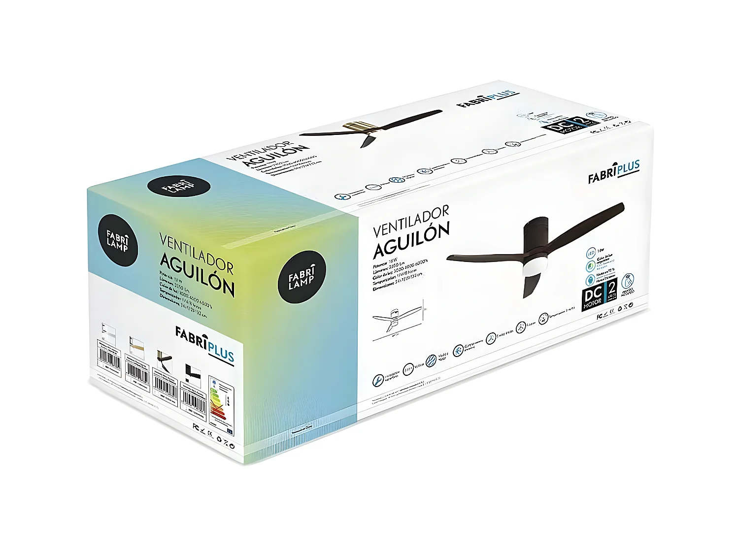 Ventilateur DC LED marron AGUILON à mémoire de couleur Fabrilamp