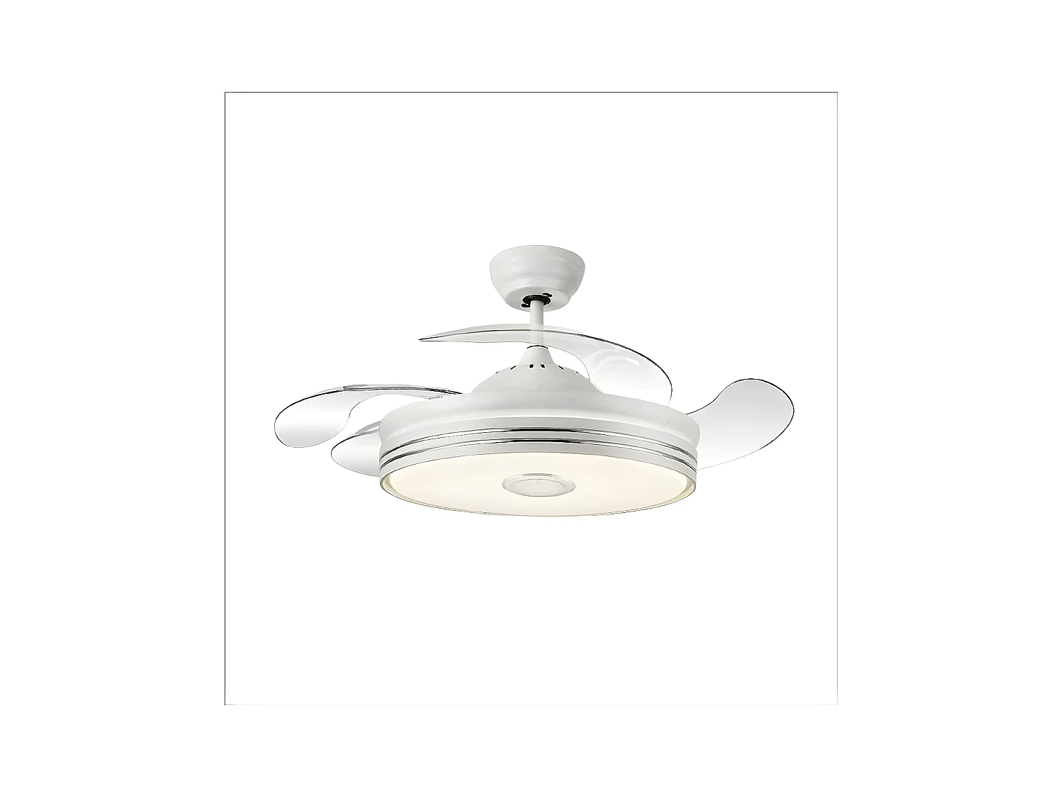 Ventilateur DC MATANUSKA blanc avec haut-parleur et connectivité Bluetooth