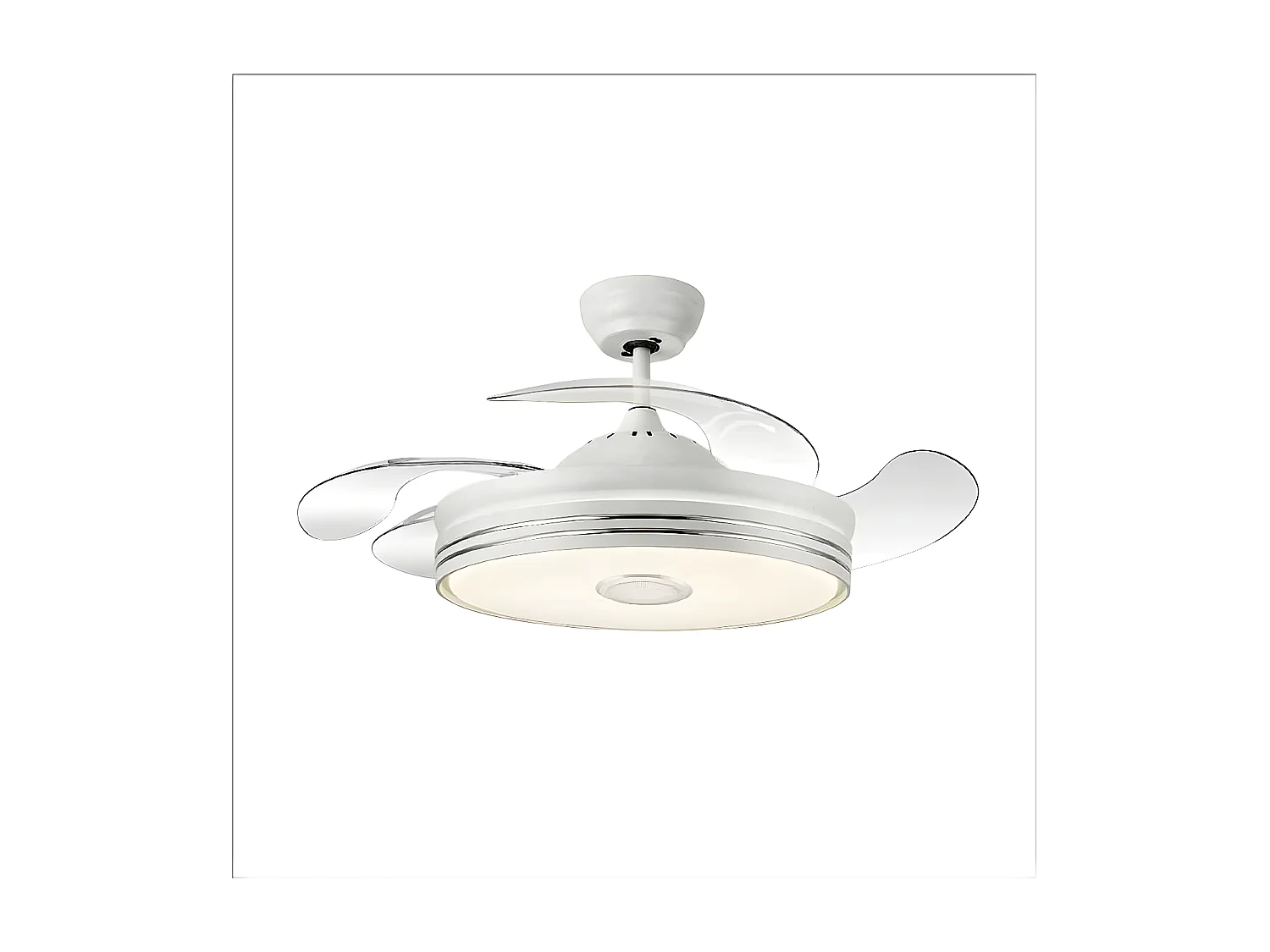 Ventilateur DC MATANUSKA blanc avec haut-parleur et connectivité Bluetooth