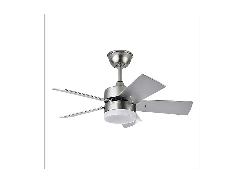 Ventilateur MARTA DC nickel et LED intégrée 36w mémoire de couleur Fabrilamp