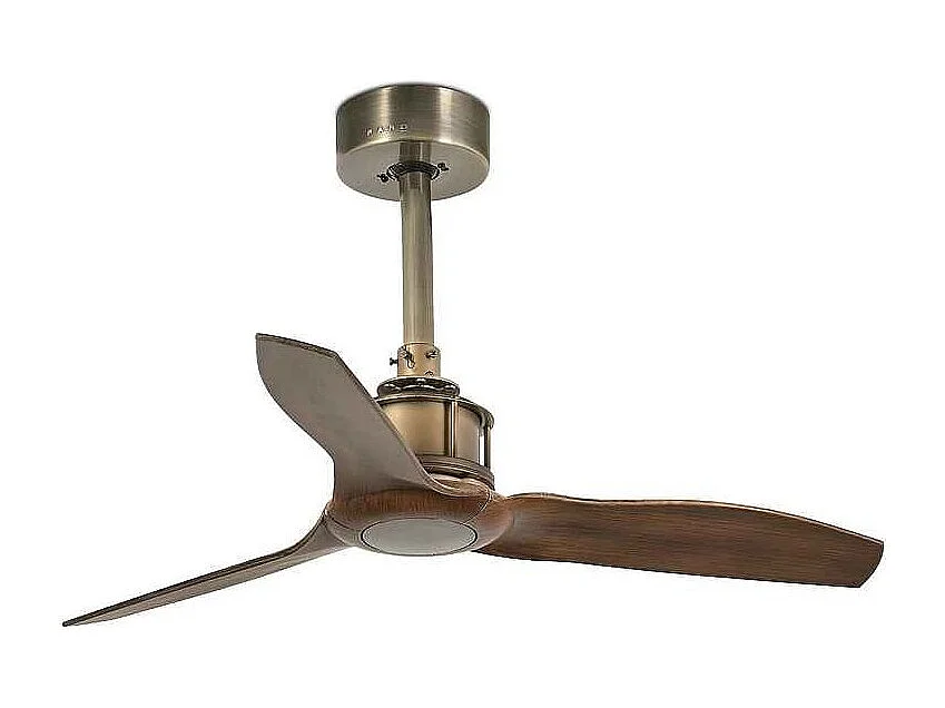 DC JUST FAN XS ventilateur en noyer doré télécommande à pales réversibles FARO