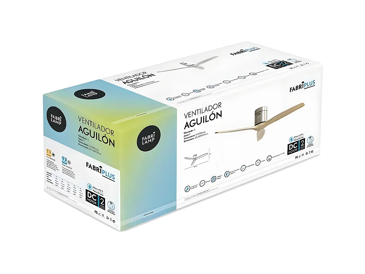 Ventilador Dc Aguilon Niquel Haya Sin Luz  Control Remoto Y Temporizador