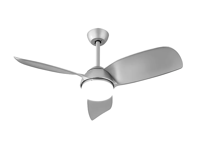 Ventilatore DC HAUR silver LED CCT dimmerabile con memoria Fabrilamp