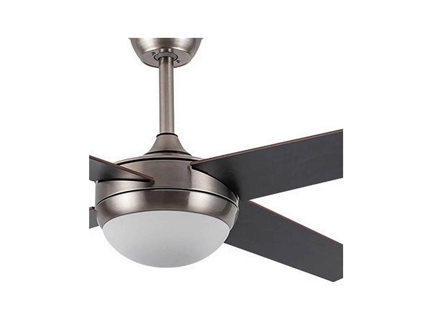 Ventilateur DC CIRO nickel wengé E27 avec télécommande Fabrilamp