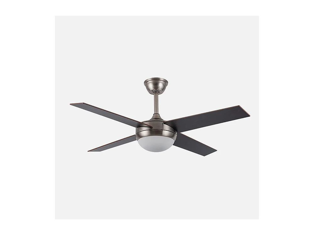 Ventilateur DC CIRO nickel wengé E27 avec télécommande Fabrilamp