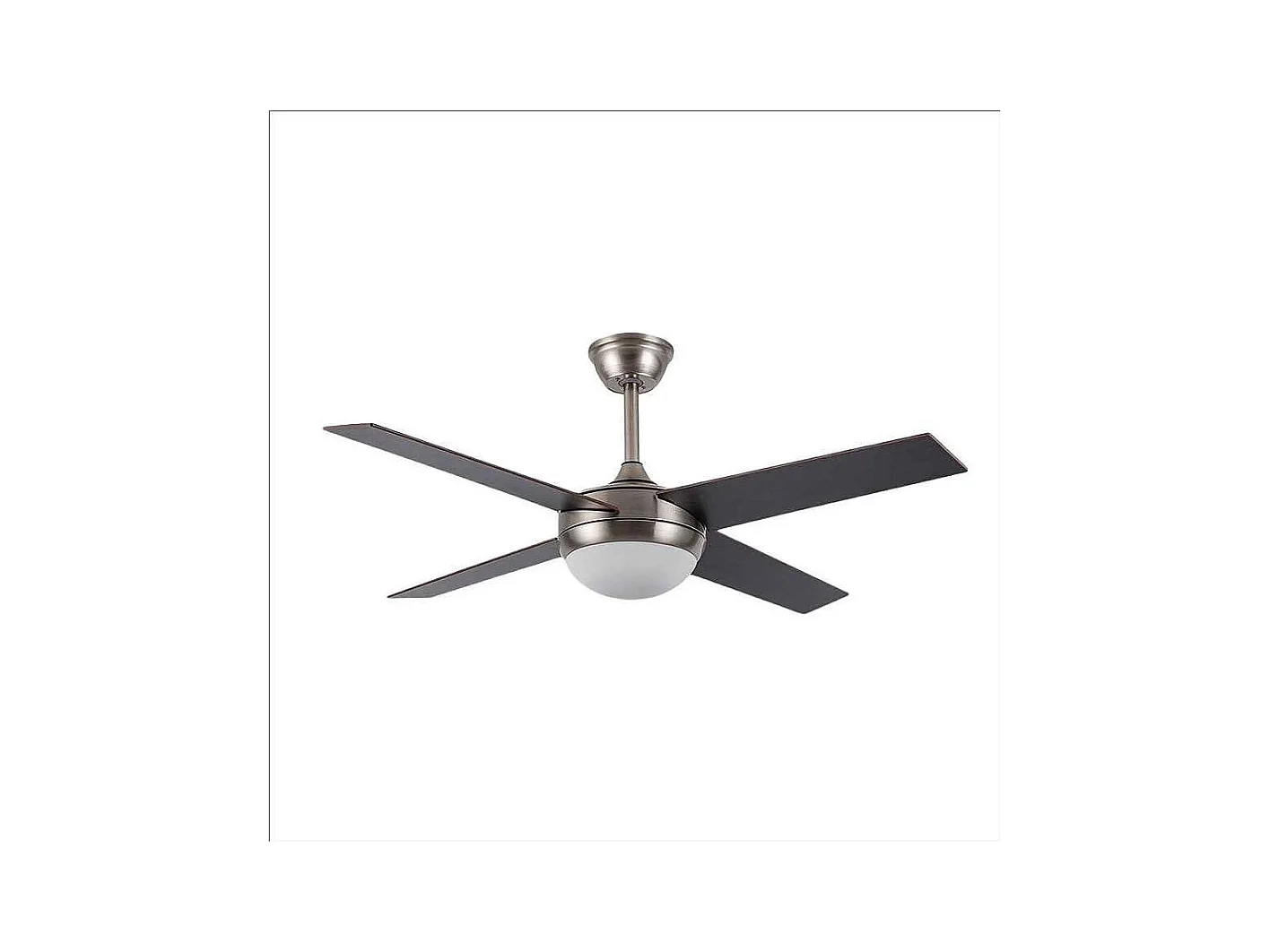 Ventilateur DC CIRO nickel wengé E27 avec télécommande Fabrilamp