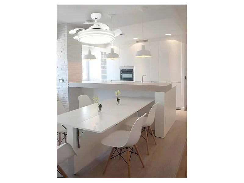 Ventilador Dc Bayomo L Blanco Led Con Memoria De Color