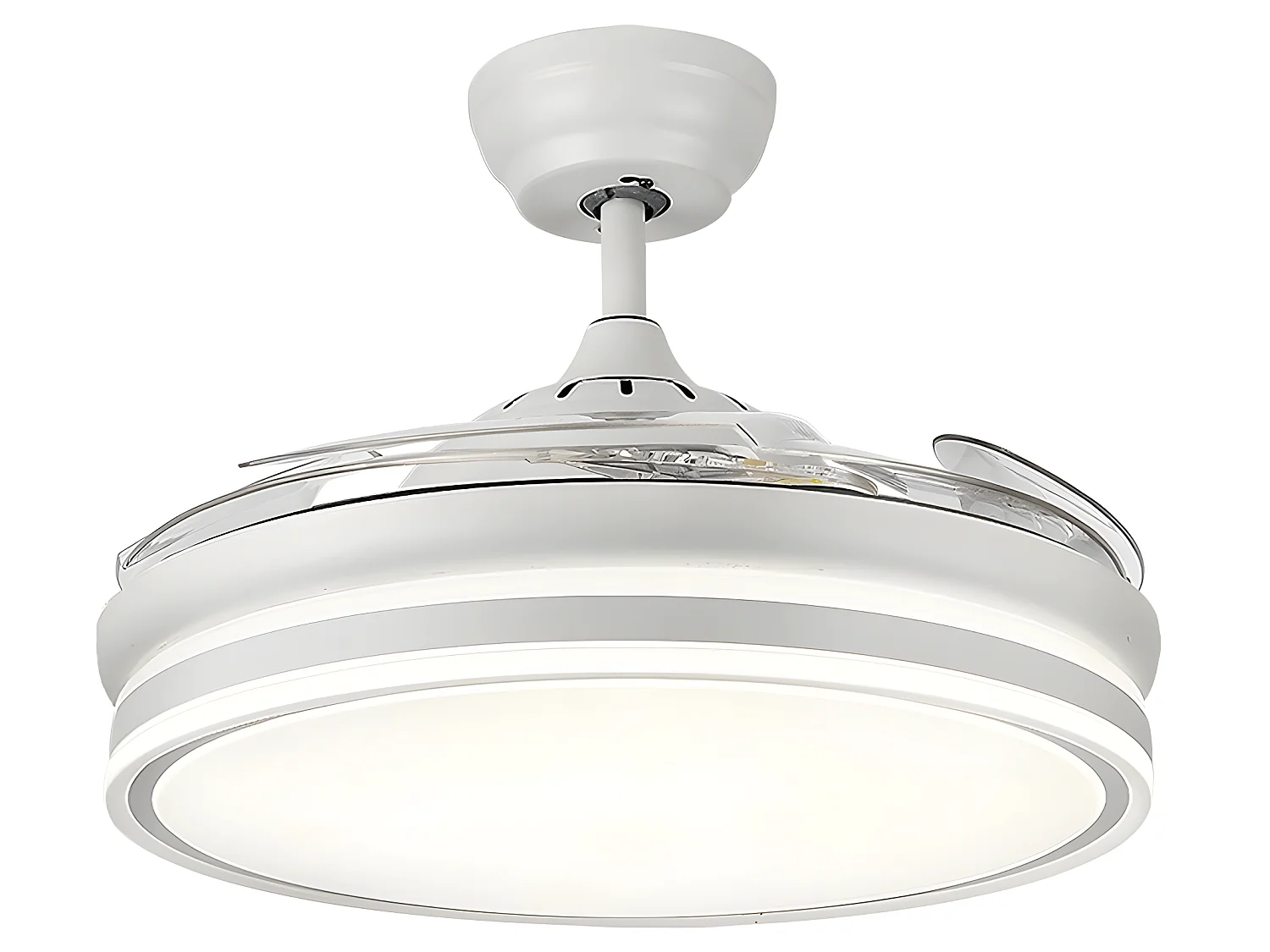 Ventilateur DC BAYOMO L blanc Led avec mémoire de couleur Fabrilamp