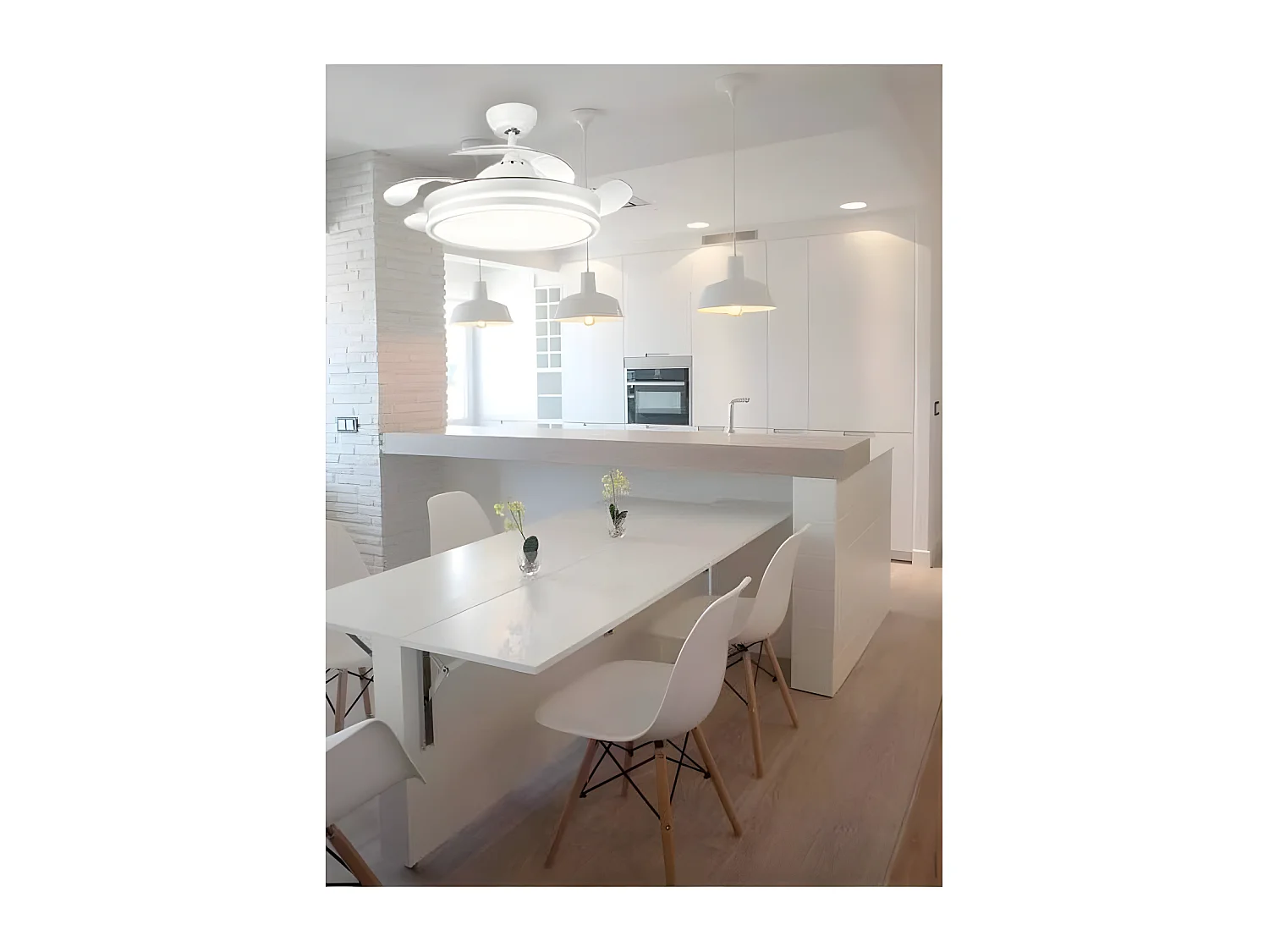 Ventilador Dc Bayomo L Blanco Led Con Memoria De Color