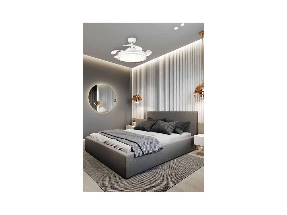 Ventilador Dc Bayomo L Blanco Led Con Memoria De Color