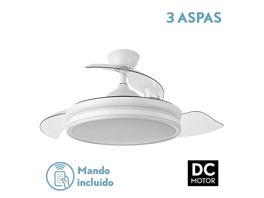 Ventilador Dc Bayomo L Blanco Led Con Memoria De Color