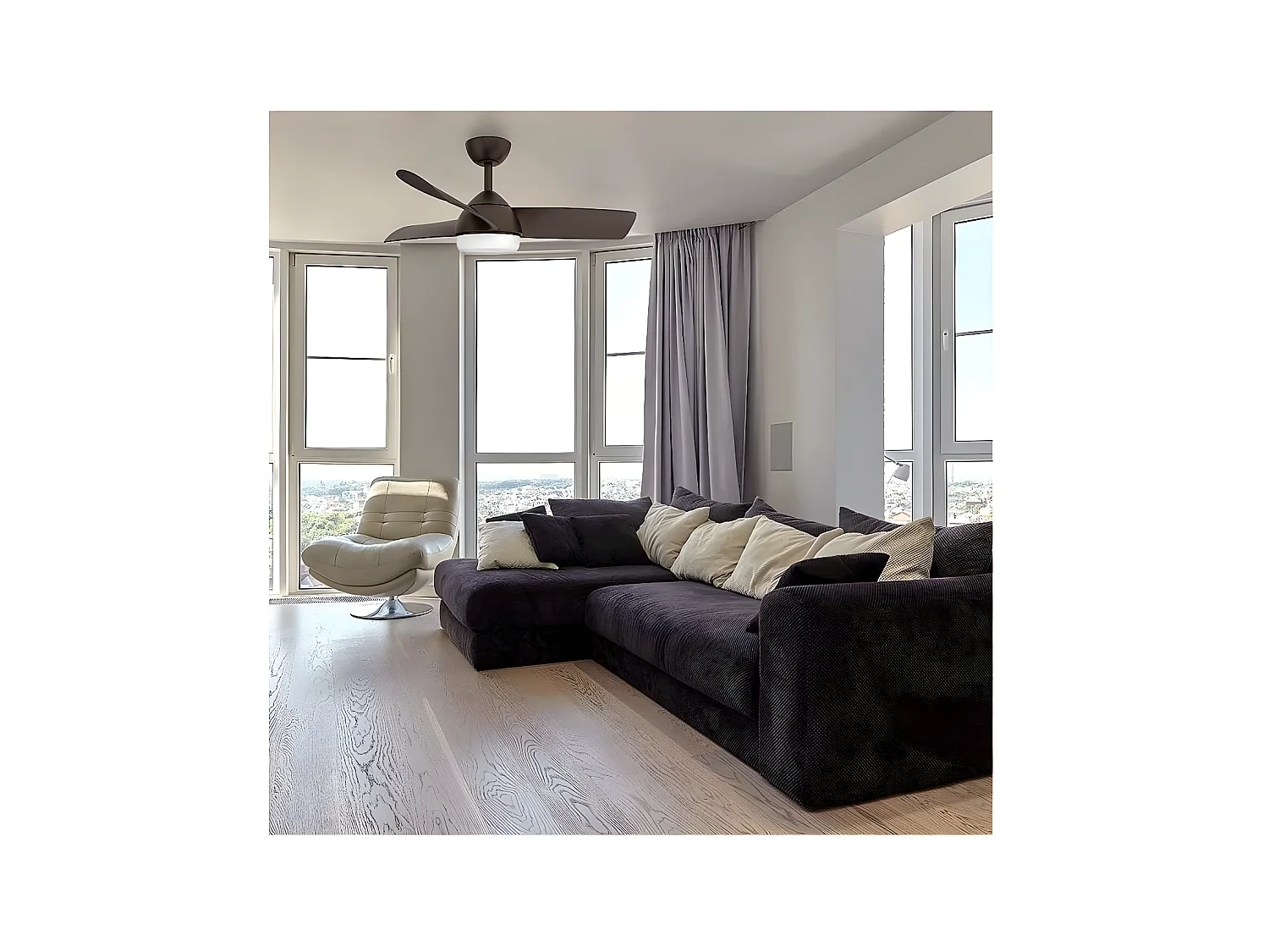 Ventilador Dc Haur Marron Led Cct Regulable Con Memoria