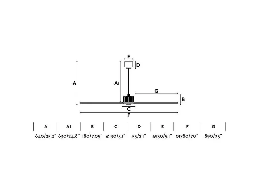 JUST FAN XL Mattschwarzer/Holzventilator 178 cm
