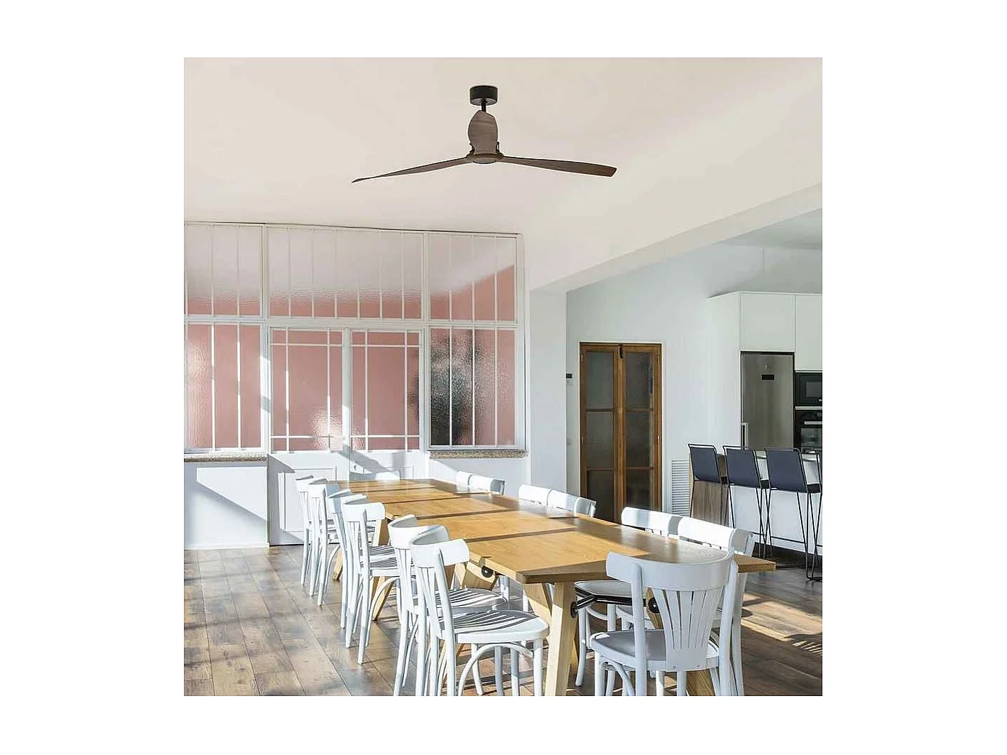 Ventilatore DC di grande formato JUST FAN XL pale reversibili in legno nero Faro