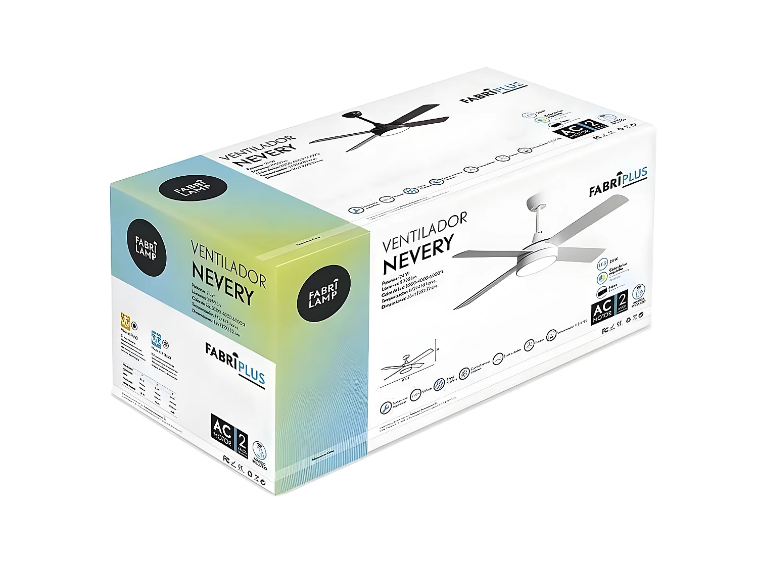 Ventilador Dc Nevery Blanco 122 Cm Led 3 Temperaturas Memoria Color