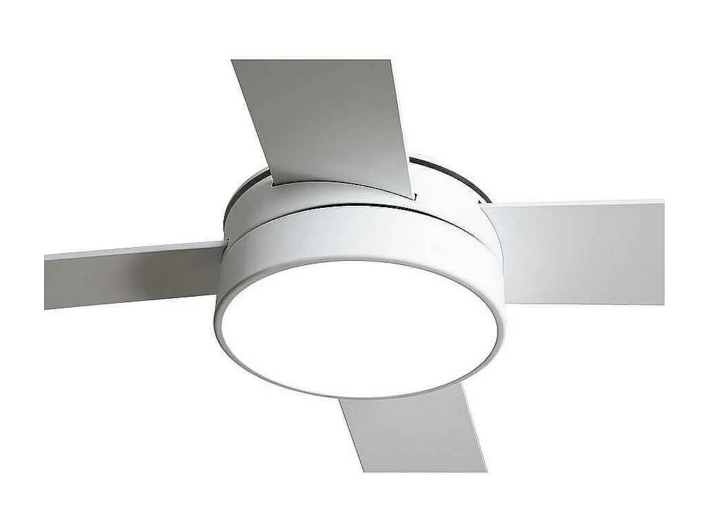 Ventilateur DC NEVERY blanc 122 cm LED 3 températures mémoire couleur Fabrilamp