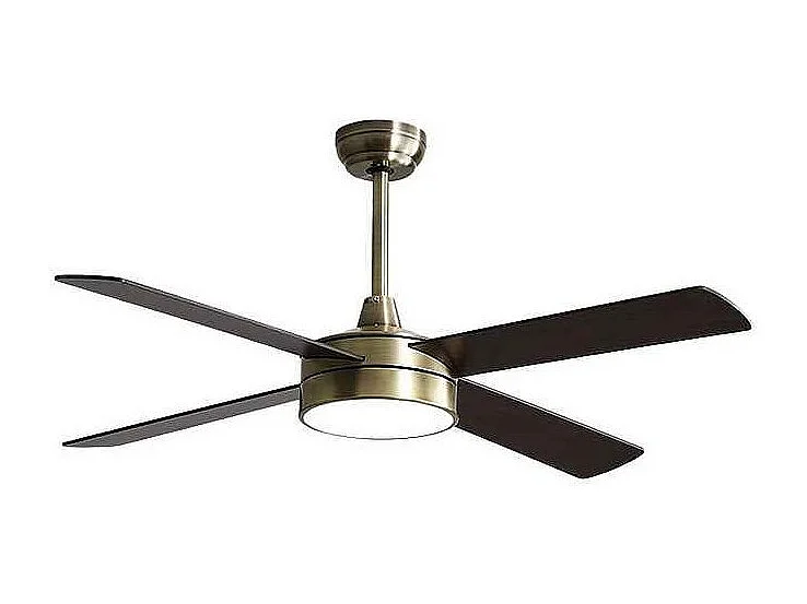 Ventilateur DC NEVERY doré 122 cm LED 3 températures mémoire couleur Fabrilamp