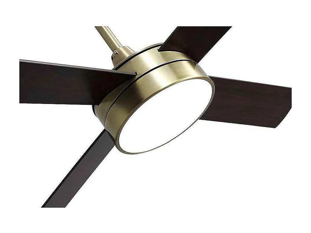 Ventilateur DC NEVERY doré 122 cm LED 3 températures mémoire couleur Fabrilamp