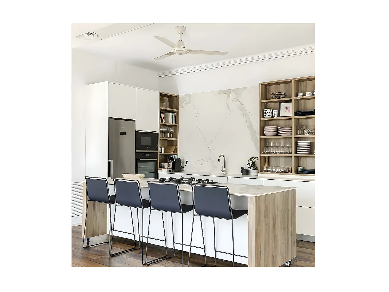 Ventilatore AC ECO INDUS bianco 3 velocità Controller da parete Faro