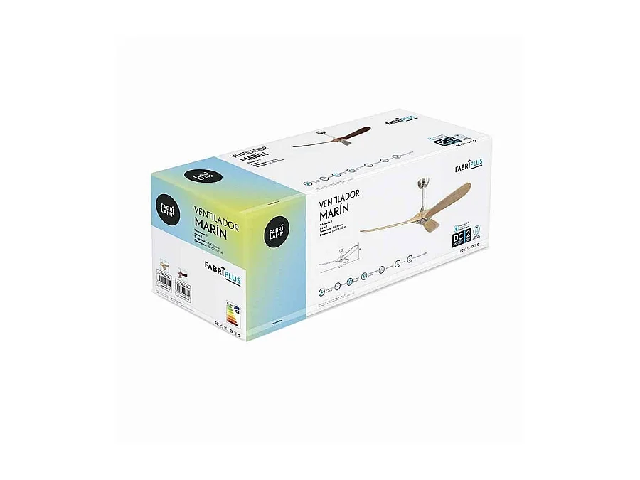 Ventilador Sin Luz Marin Dc Niquel-haya 5 Velocidades