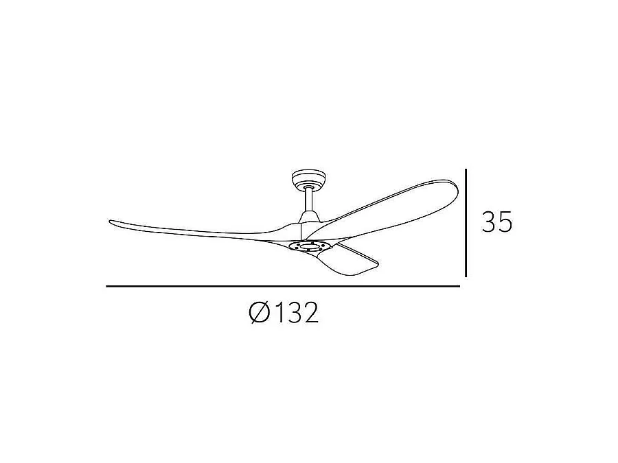 Ventilateur sans lumière MARIN DC Nickel-Haya 5 Speeds FABRILAMP