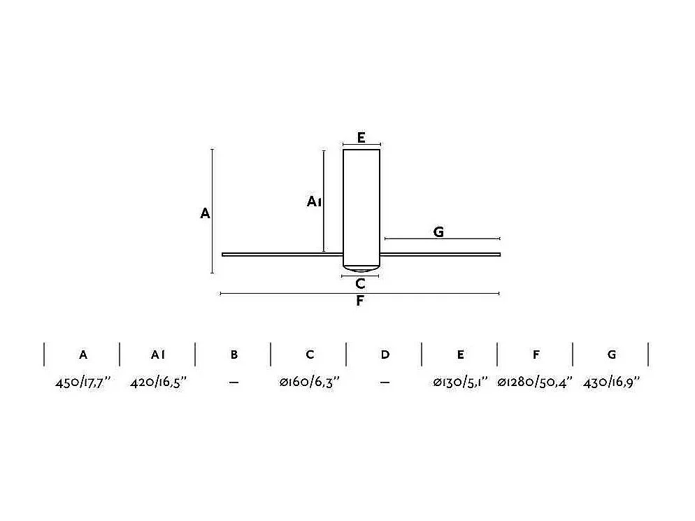 Ventilador Dc Tube Negro Brillo Transparente Control Remoto Faro
