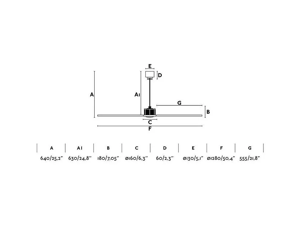 JUST FAN M Mattschwarzer Fächer