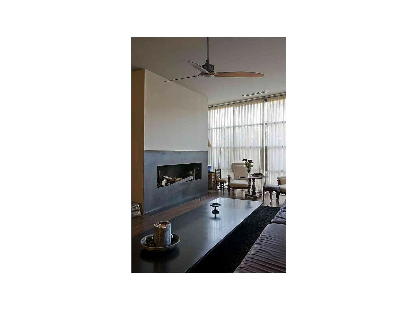 JUST FAN M Schwarz/Holz DC-Lüfter