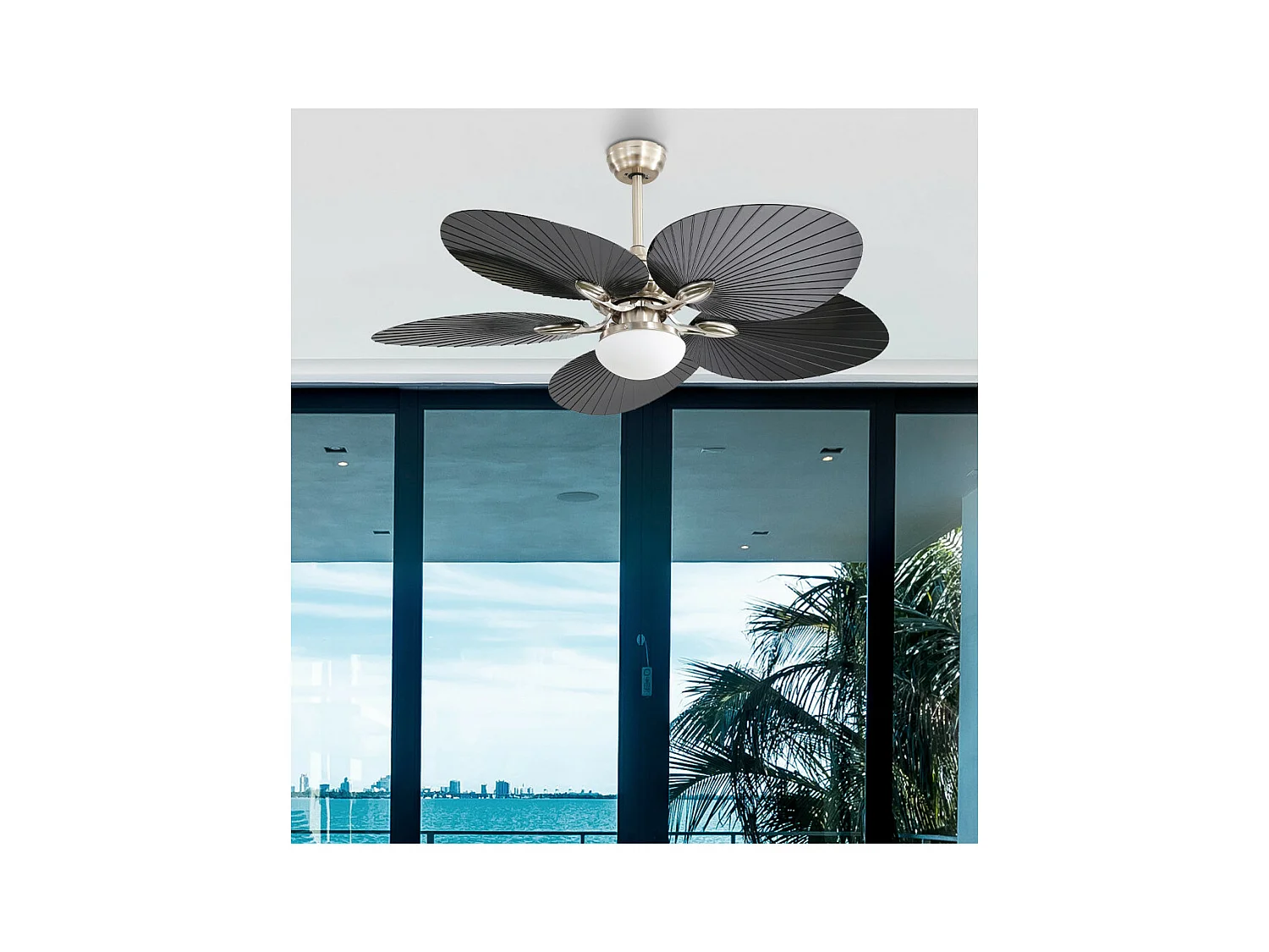 Fan DC CHAW nichel LED CCT regolabile memoria colore Fabrilamp