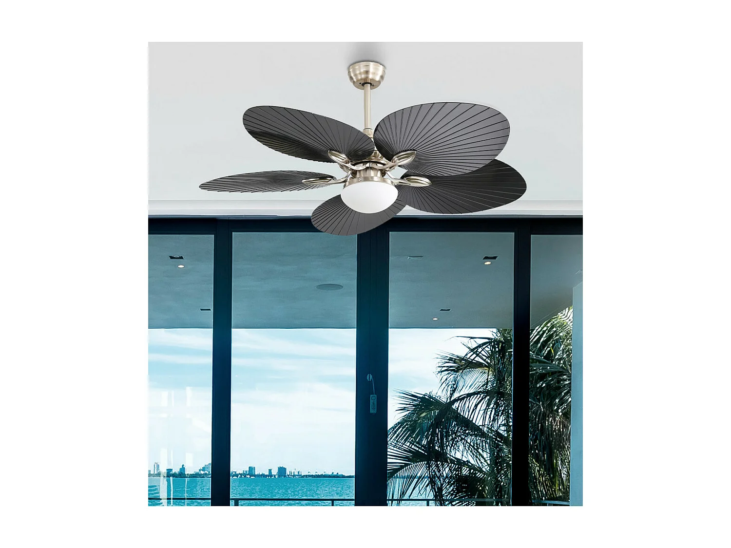 Fan DC CHAW nichel LED CCT regolabile memoria colore Fabrilamp