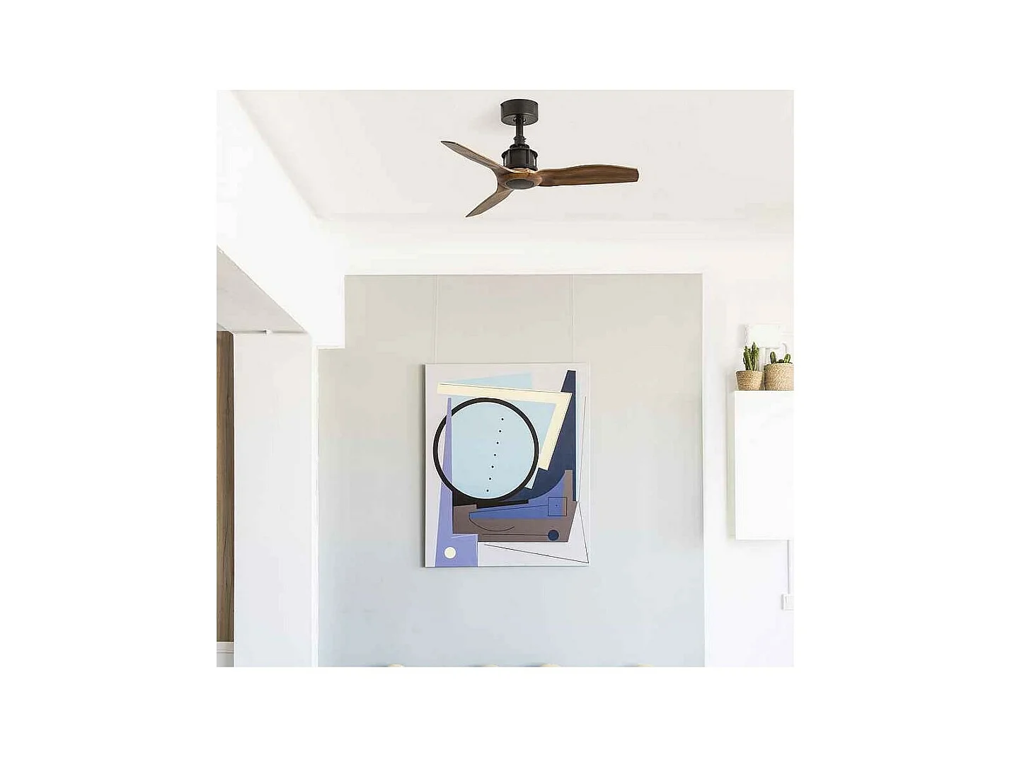 JUST FAN XS Czarny/drewniany wentylator 81cm