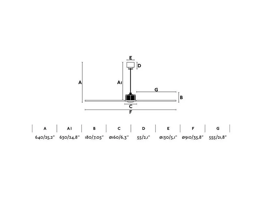 JUST FAN XS Czarny/drewniany wentylator 81cm