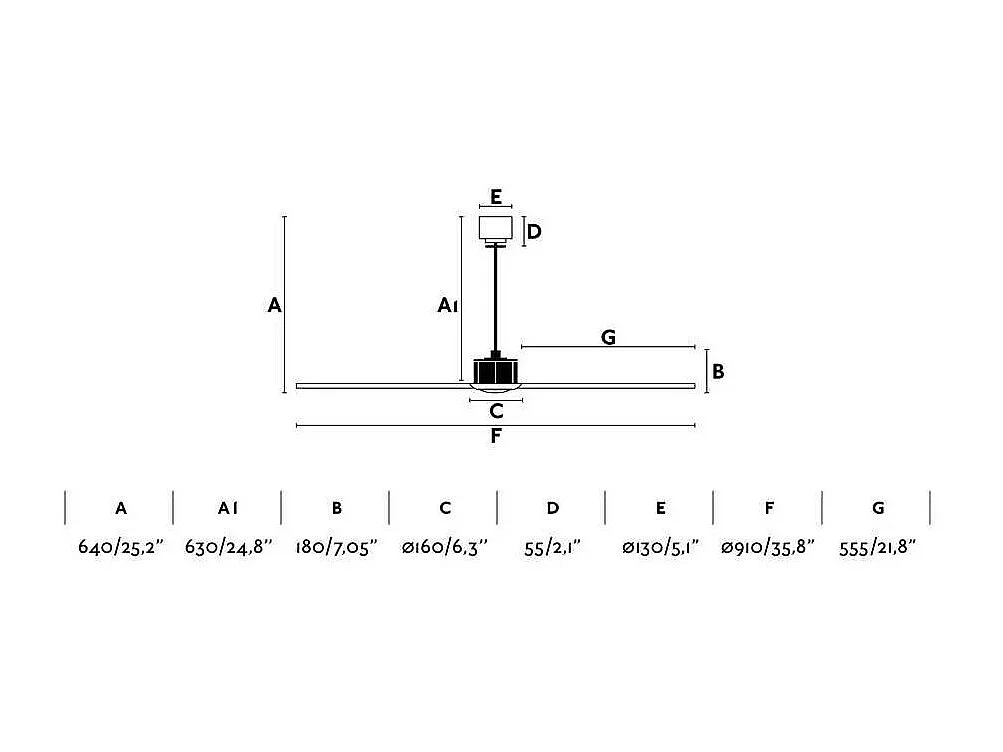 JUST FAN XS Czarny/drewniany wentylator 81cm