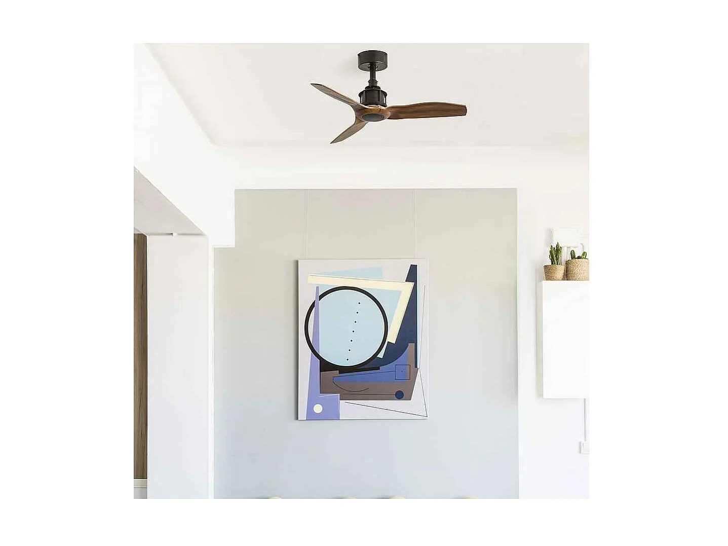 JUST FAN XS Czarny/drewniany wentylator 81cm