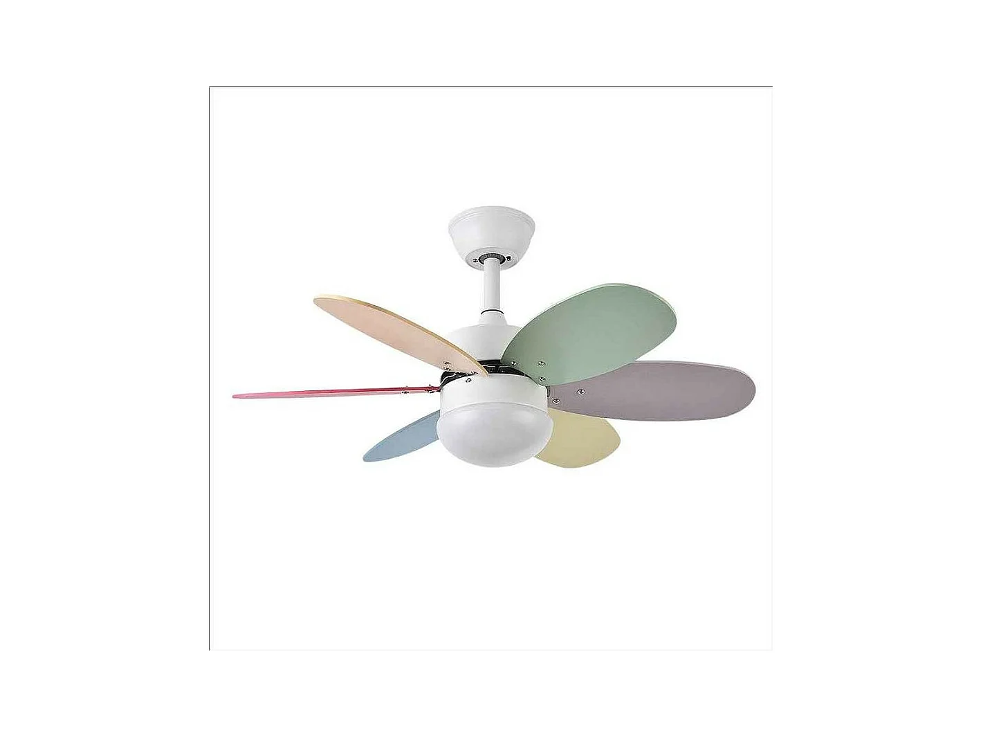 Ventilador Dc Alves Blanco Colores E27 Control Remoto Y Temporizador