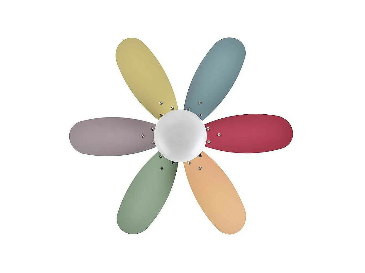 Ventilador Dc Alves Blanco Colores E27 Control Remoto Y Temporizador