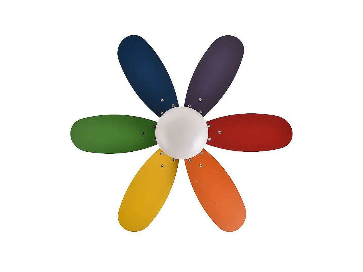 Ventilador Dc Alves Blanco Colores E27 Control Remoto Y Temporizador