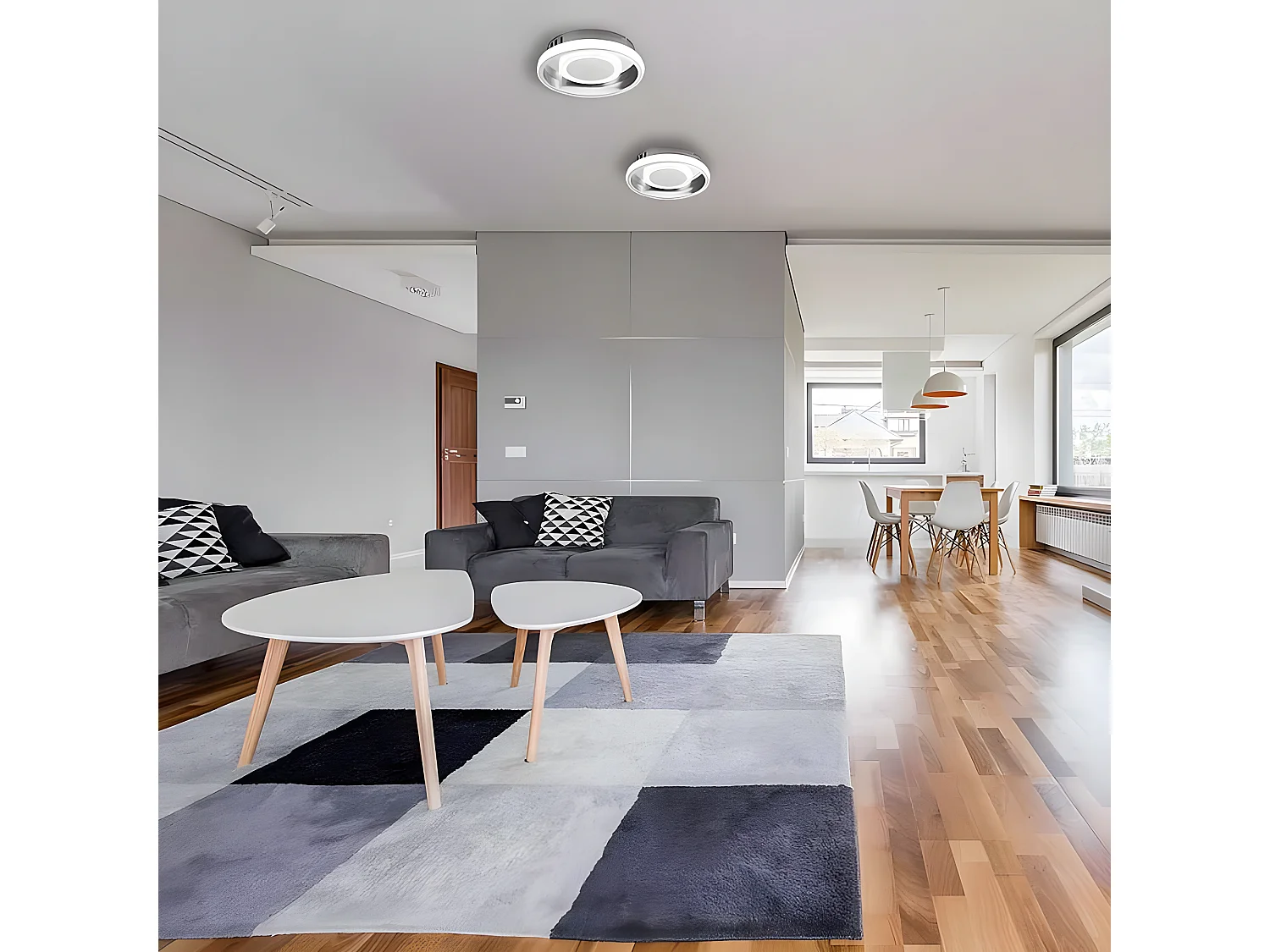 Plafondd de forme carrée 41w Elma finition série White FABRILAMP