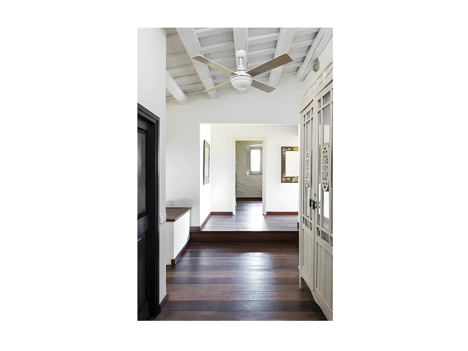 ICARIA AC ventilateur marron pales réversibles télécommande Faro