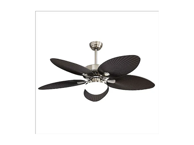 Ventilateur DC BORASCO nickel Led 24w 3 températures mémoire de couleur Fabrilamp