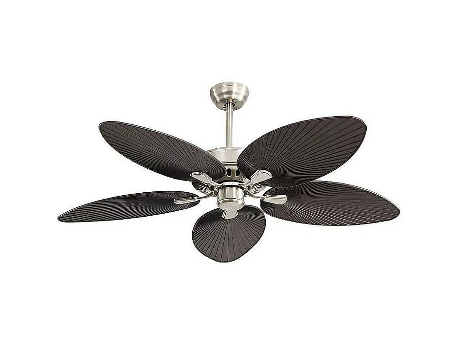 Ventilateur DC BORASCO nickel Led 24w 3 températures mémoire de couleur Fabrilamp